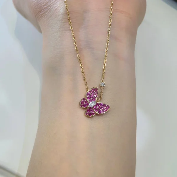 Butterfly Necklace - Pink — Image 1