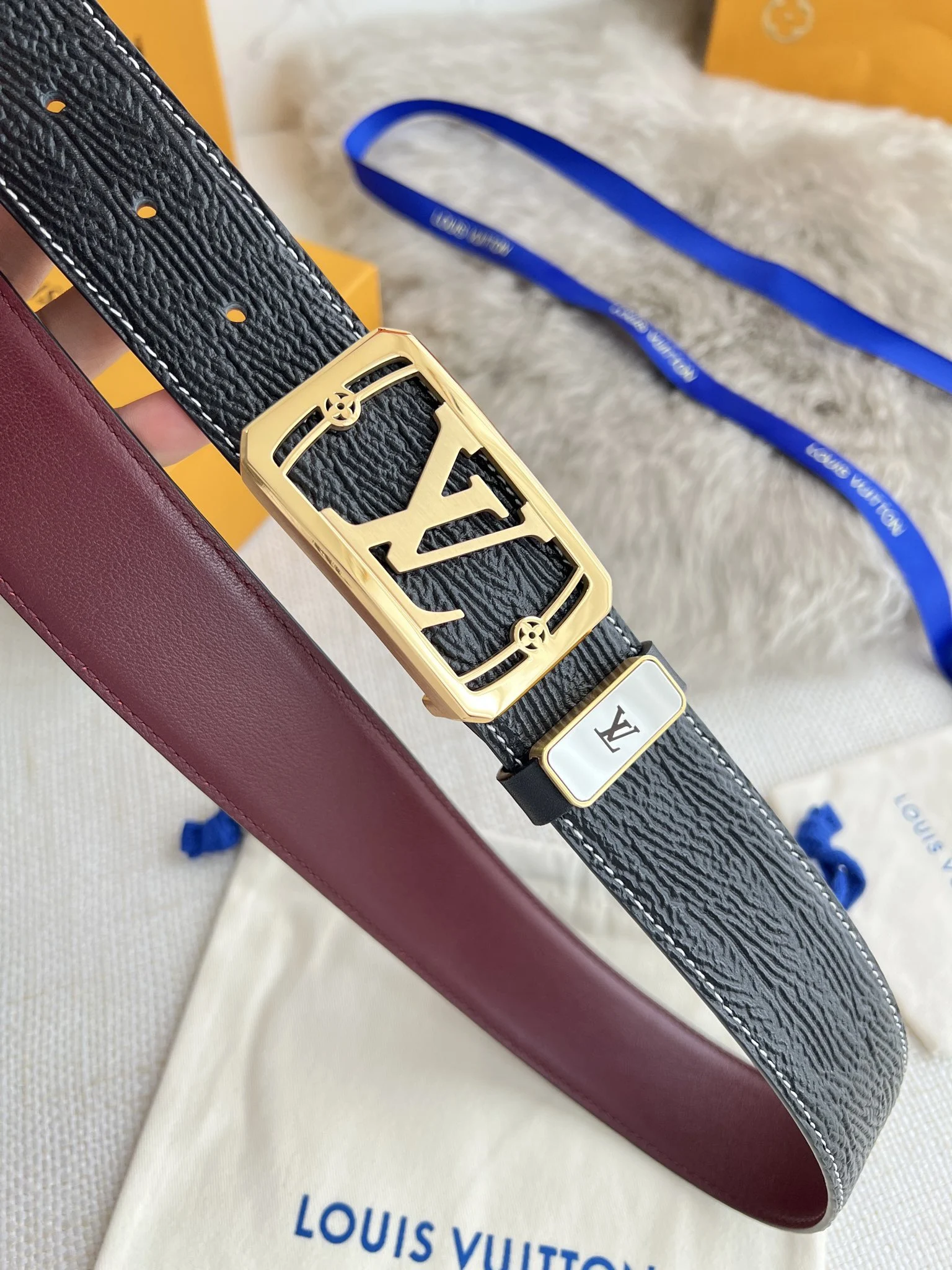 Louis Vuitton Belt - Burgundy — Image 4