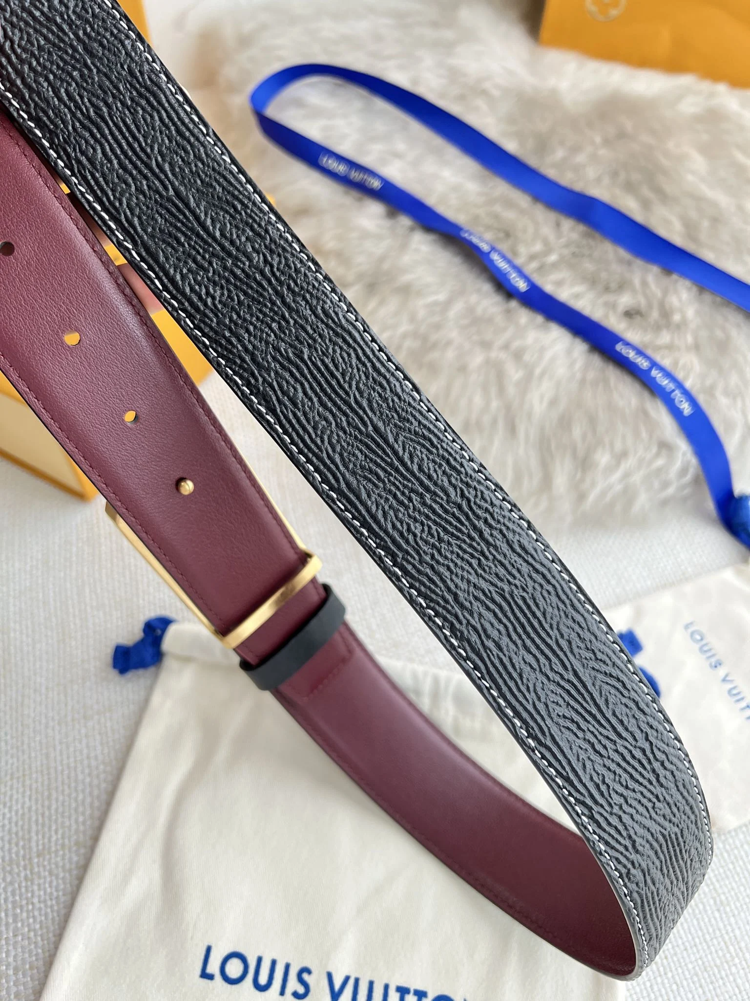 Louis Vuitton Belt - Burgundy — Image 5