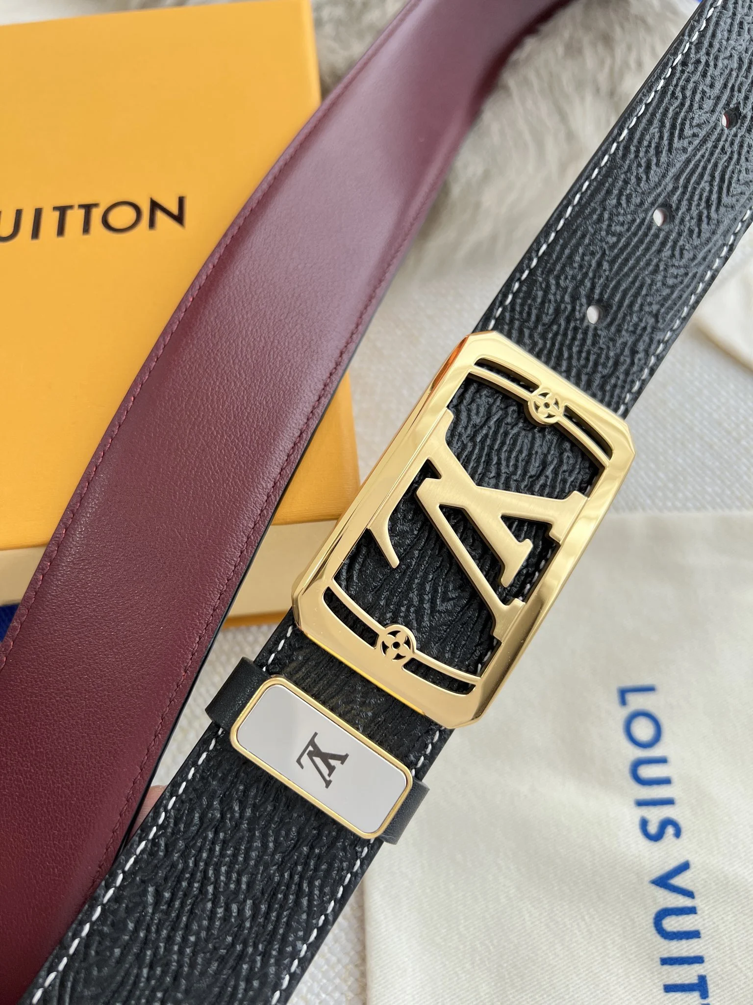 Louis Vuitton Belt - Burgundy — Image 6
