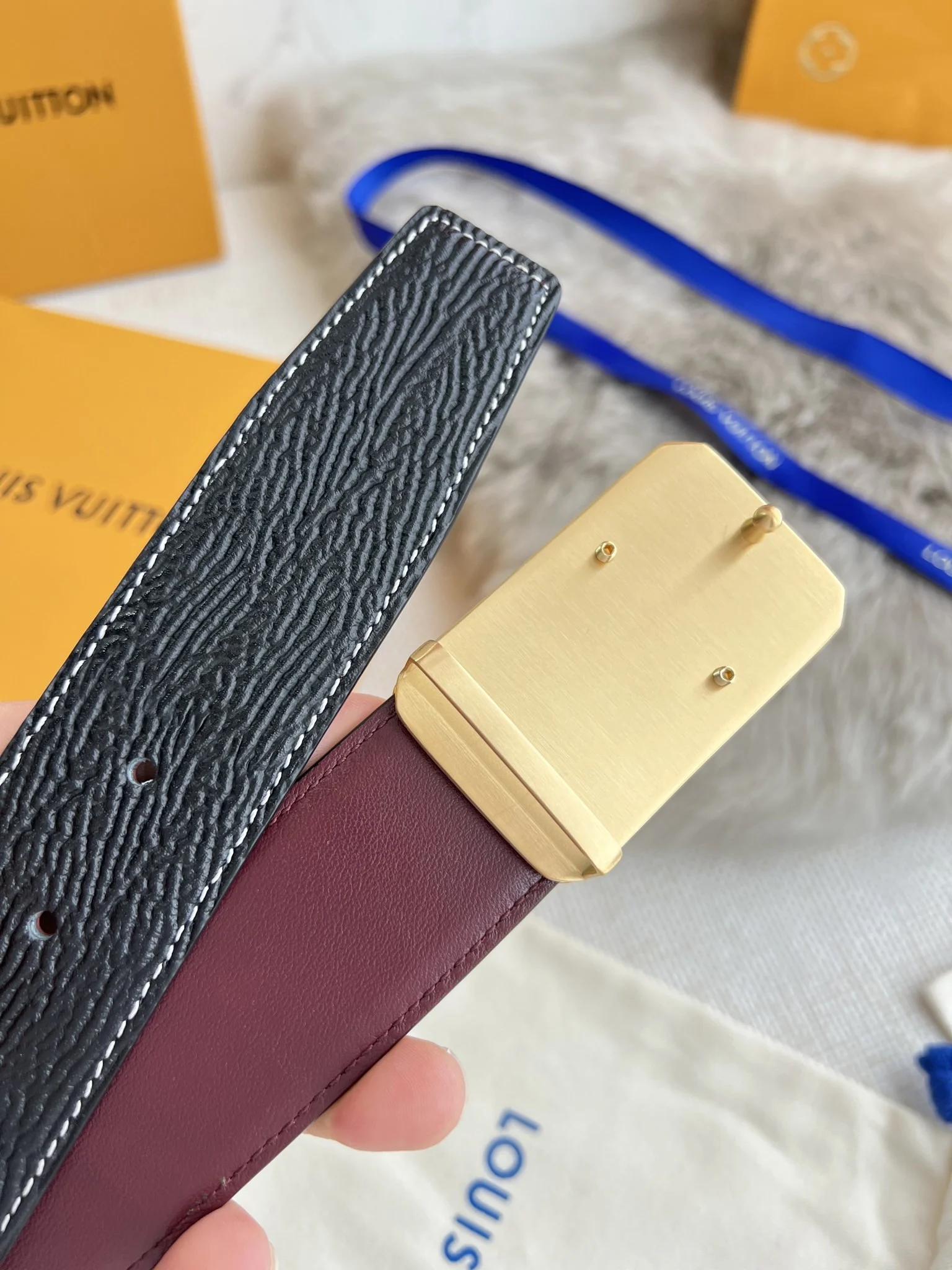 Louis Vuitton Belt - Burgundy — Image 8