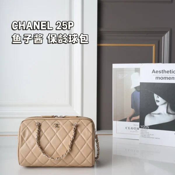 Chanel 25P Caviar Bowling Bag - Image 1